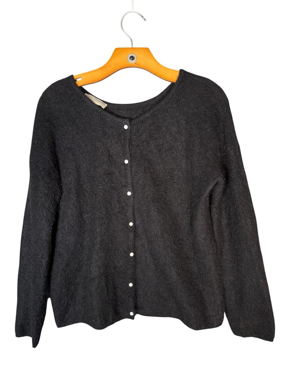 Sezane Gaspard Cardigan Black Mohair Alpaca Minimalist Feminine mohair Alpaca M